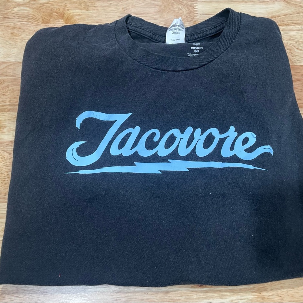 Black T-Shirt with Blue Graphic